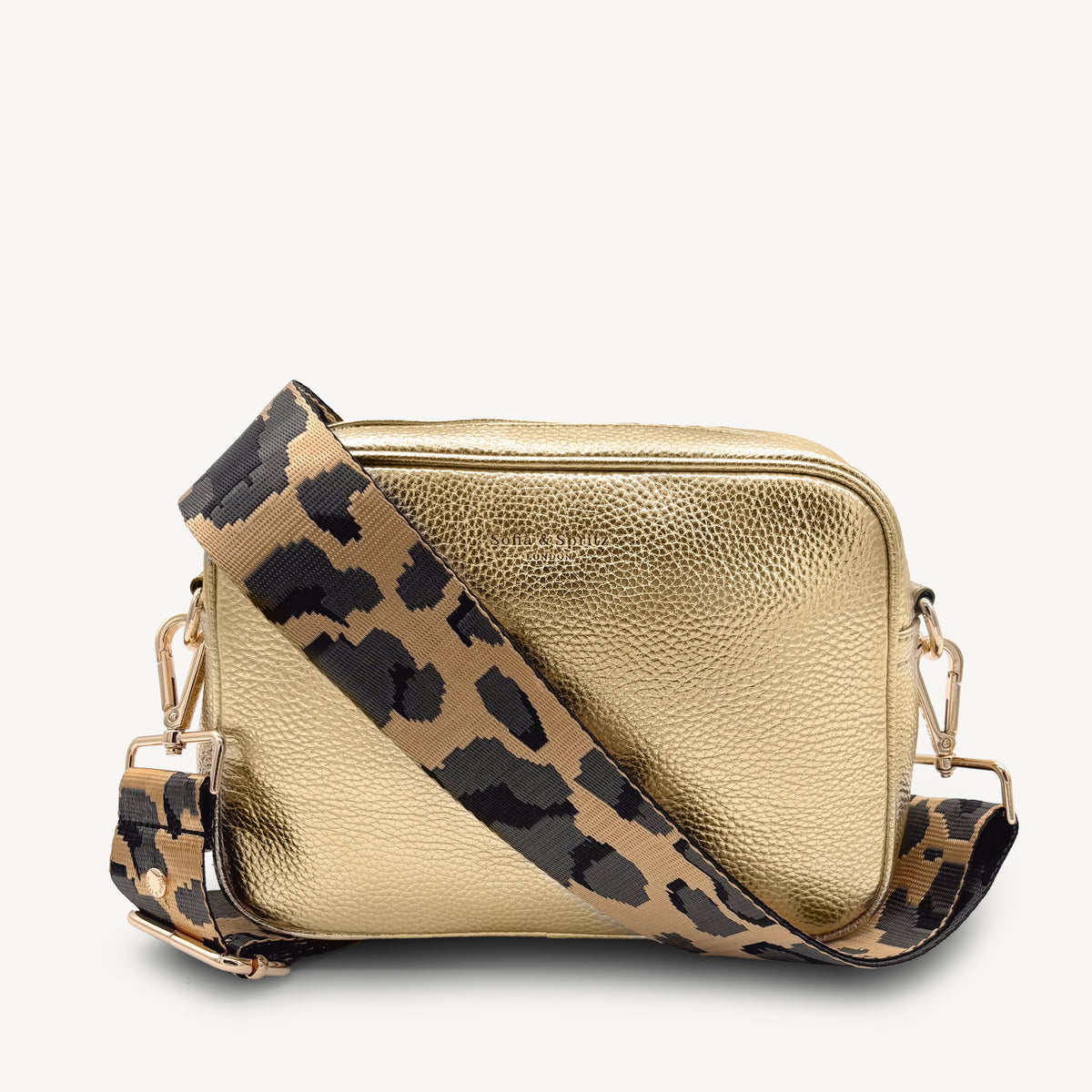 Gold & Grey Leopard Strap