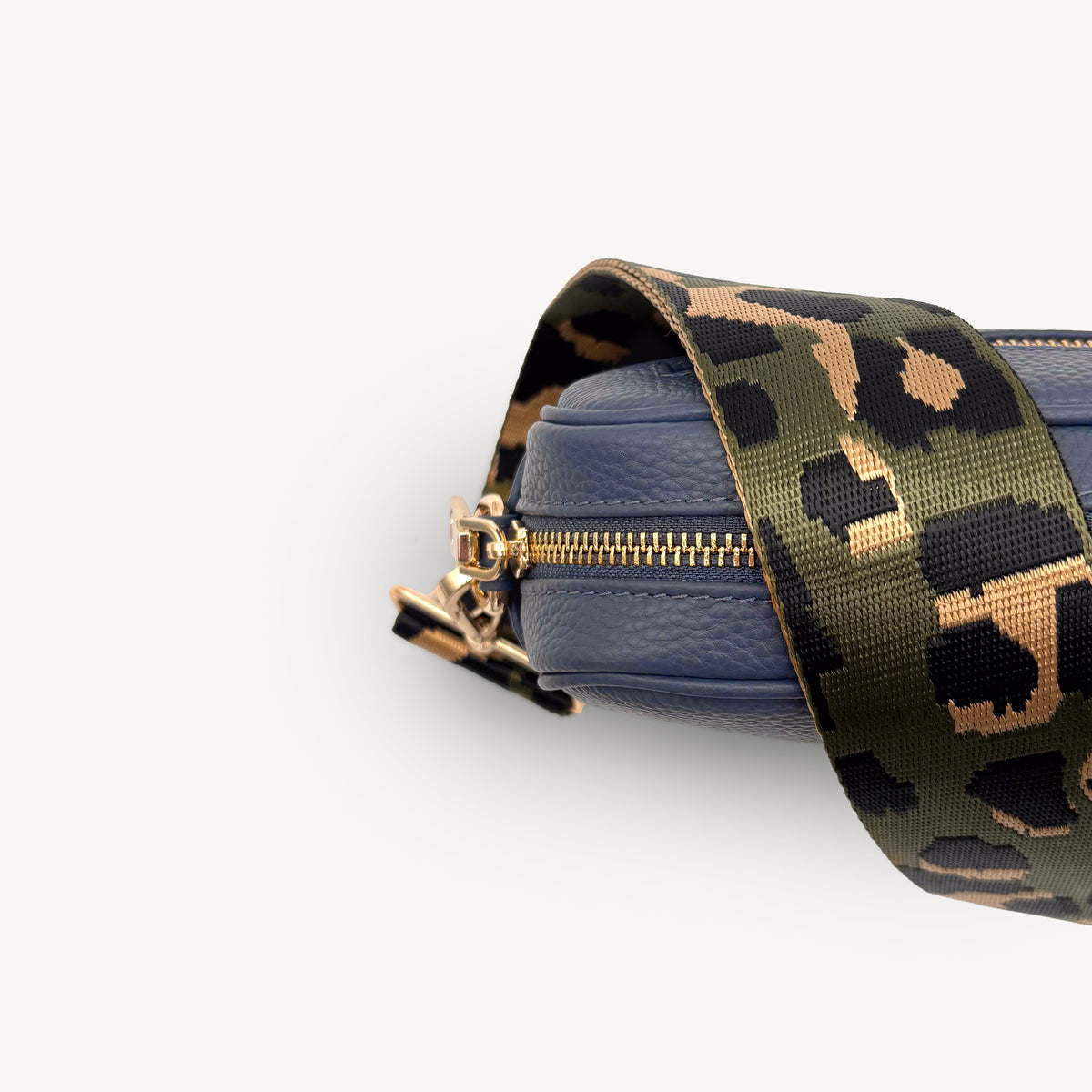 Olive Green & Gold Leopard Strap