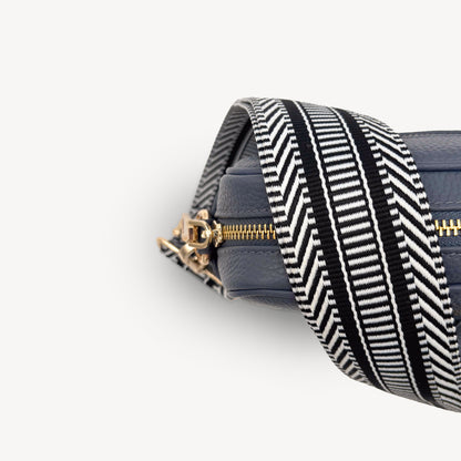 Black & White Stripe Aztec Strap