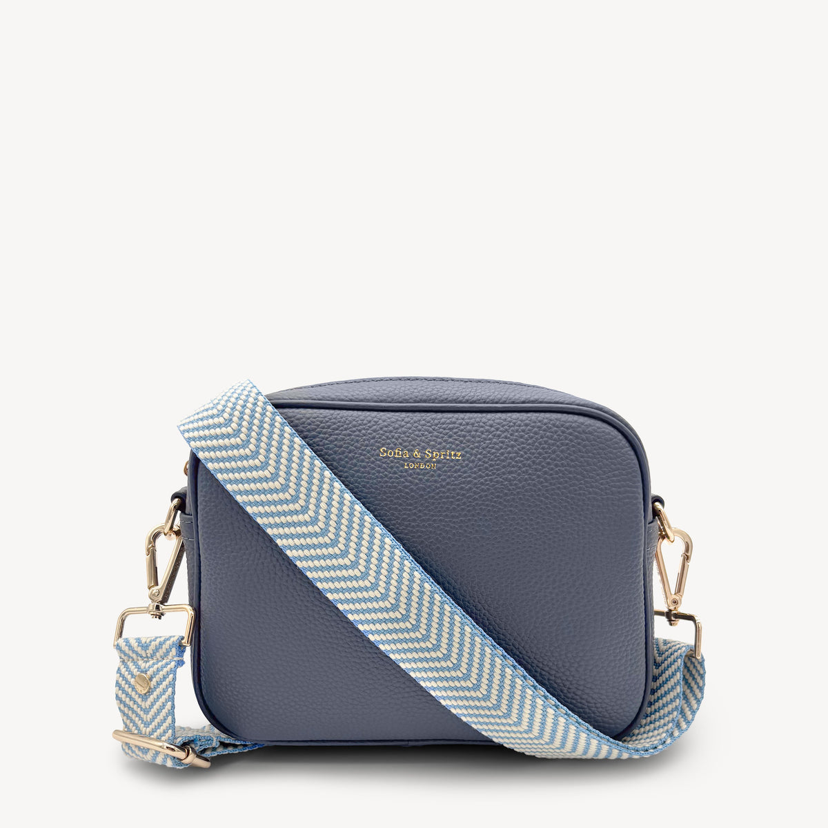 Sky Blue & White Chevron Strap