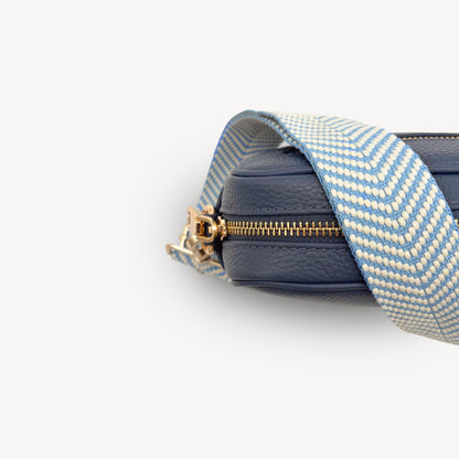 Sky Blue & White Chevron Strap