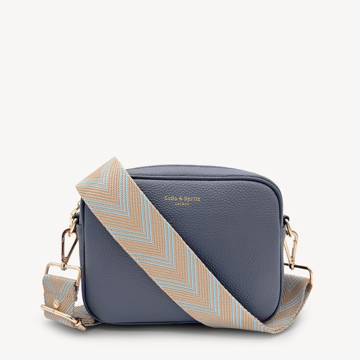 Pale Blue & Tan Arrow Strap