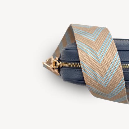 Pale Blue & Tan Arrow Strap