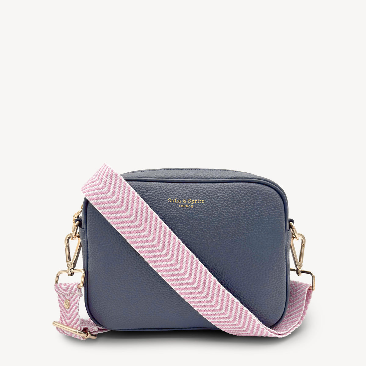 Pale Pink & White Chevron Strap