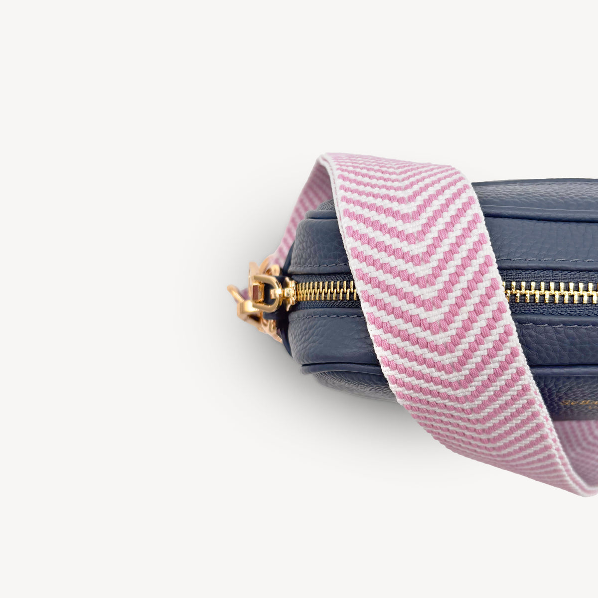 Pale Pink & White Chevron Strap