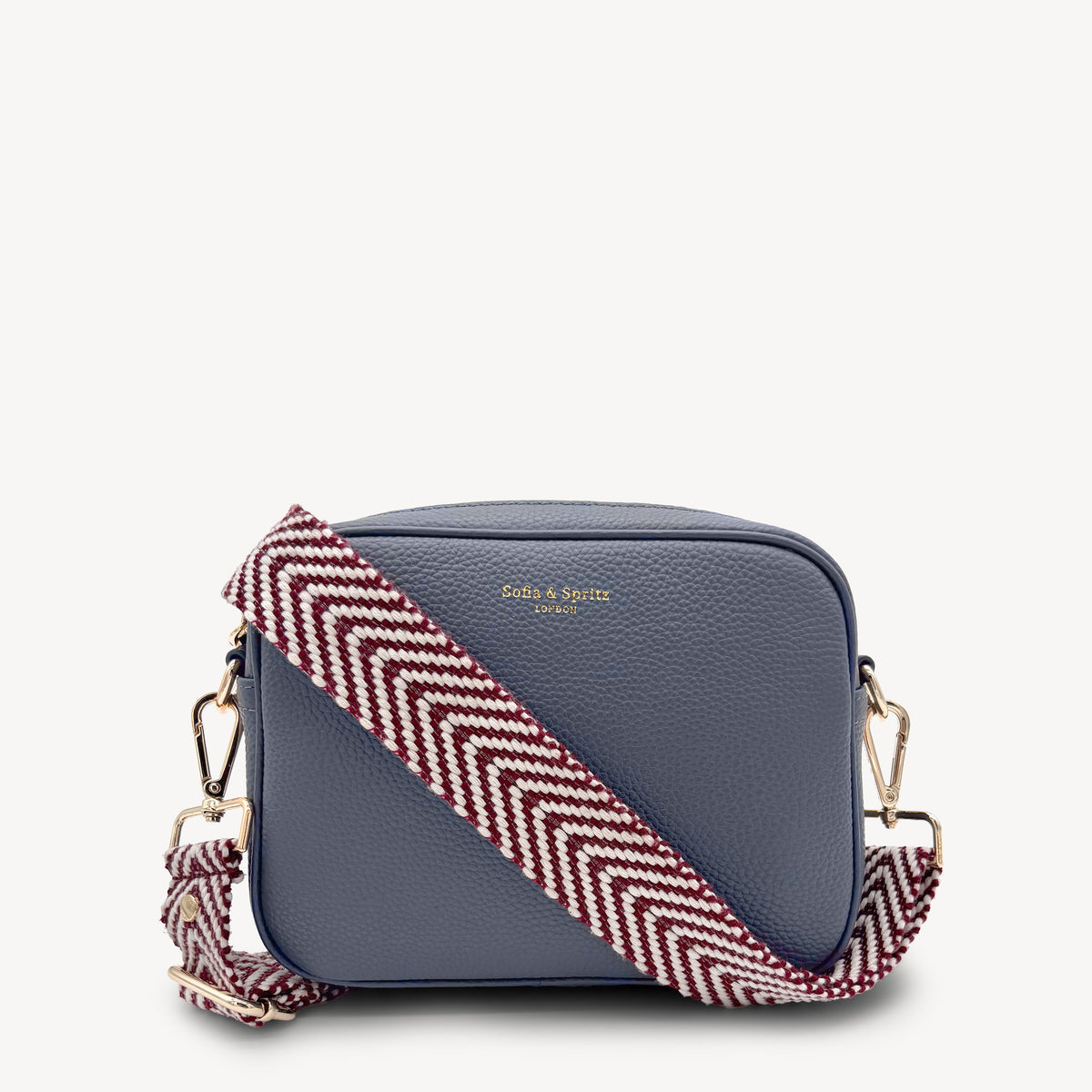 Burgundy & White Chevron Strap