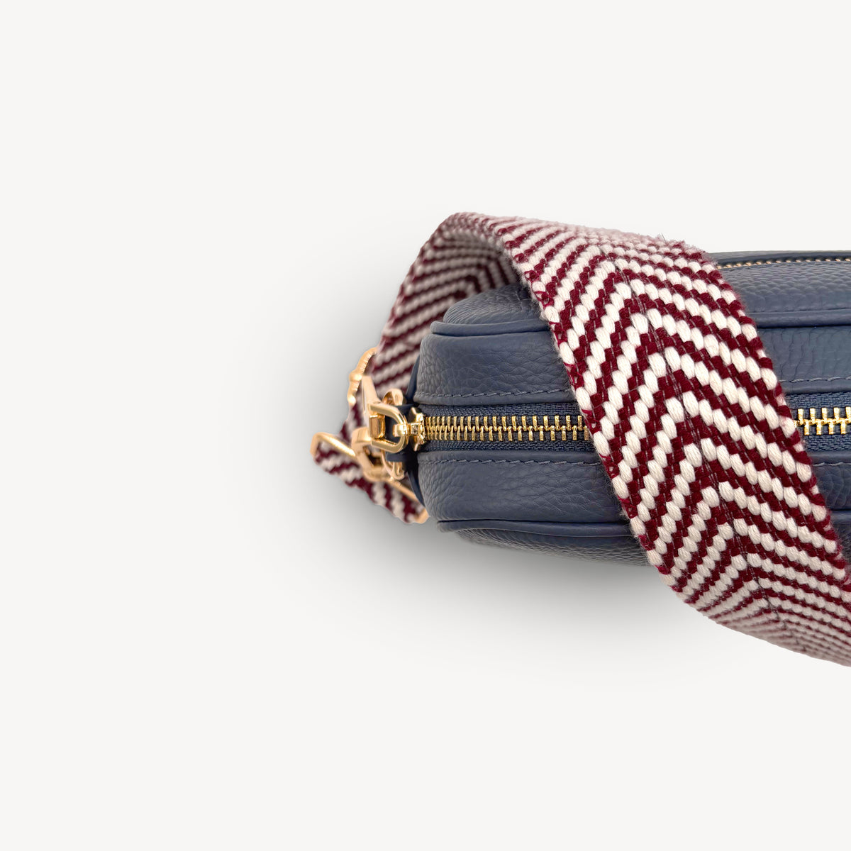 Burgundy & White Chevron Strap