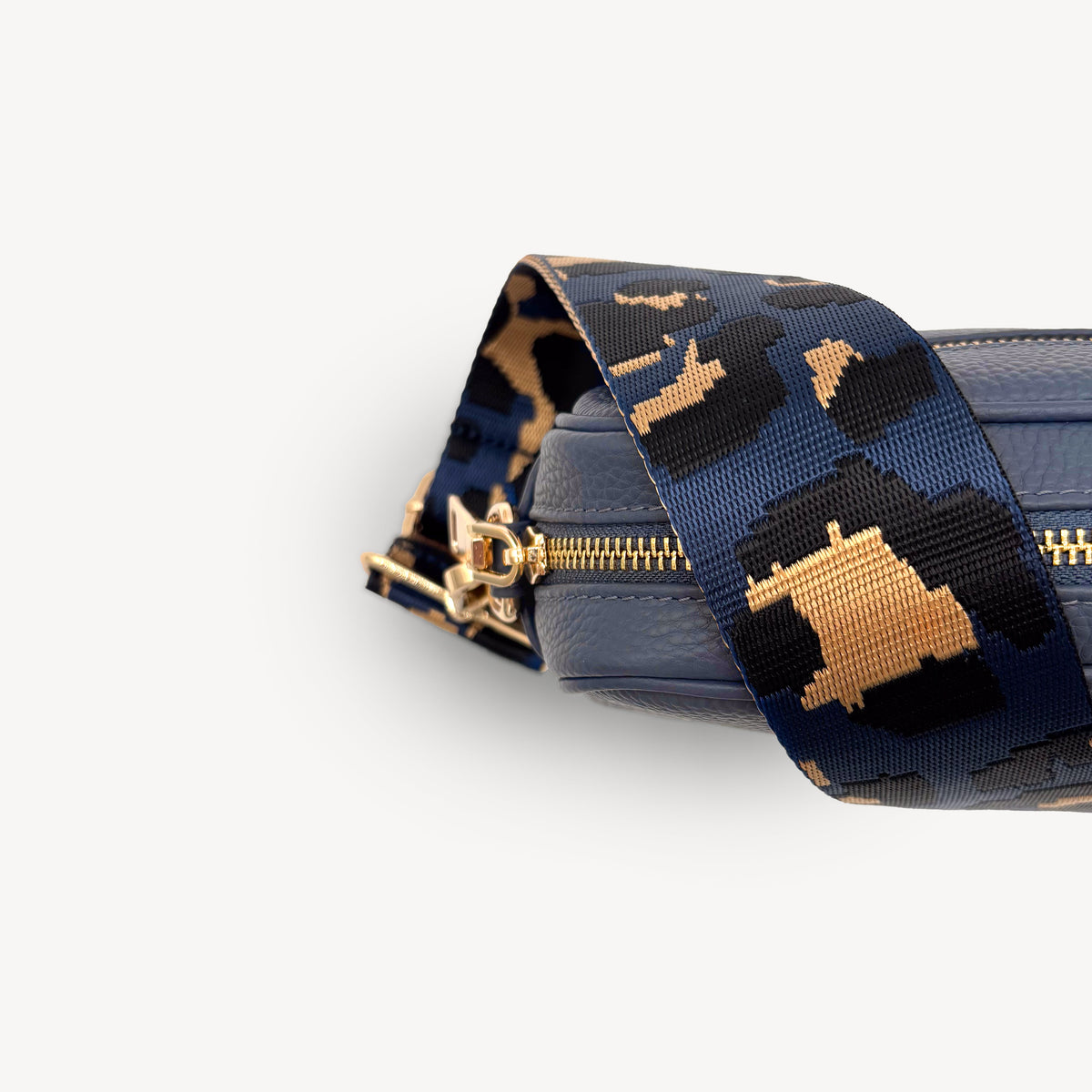 Navy & Gold Leopard Strap