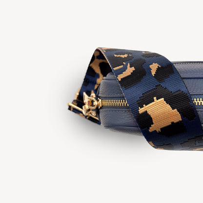 Navy & Gold Leopard Strap