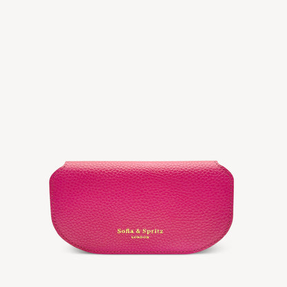 Slim Leather Glasses Case - Fuchsia Pink