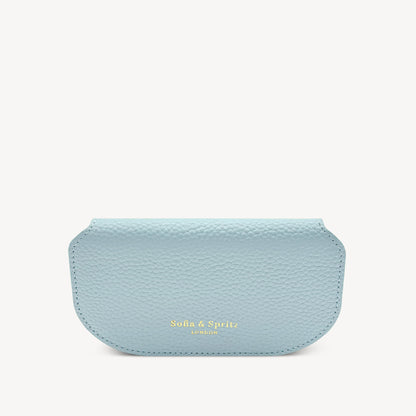 Slim Leather Glasses Case - Sky Blue