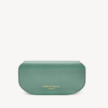 Slim Leather Glasses Case - Jade Green