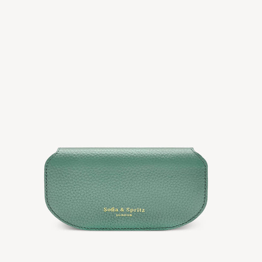 Slim Leather Glasses Case - Jade Green