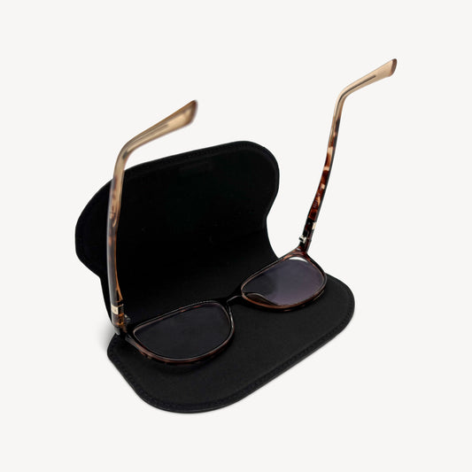Slim Leather Glasses Case - Black