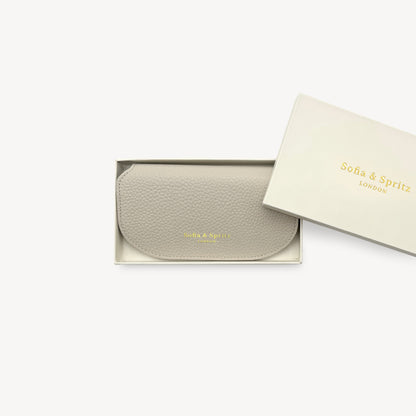 Slim Leather Glasses Case - Stone