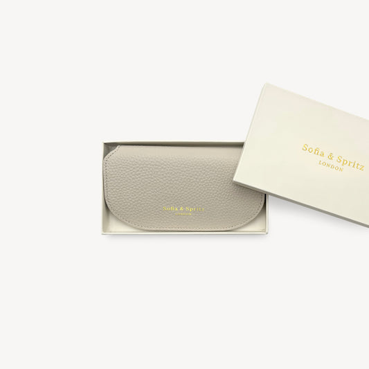 Slim Leather Glasses Case - Stone