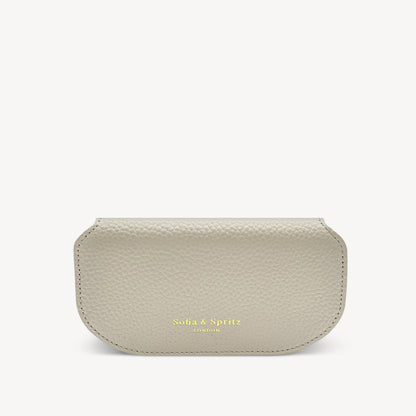 Slim Leather Glasses Case - Stone