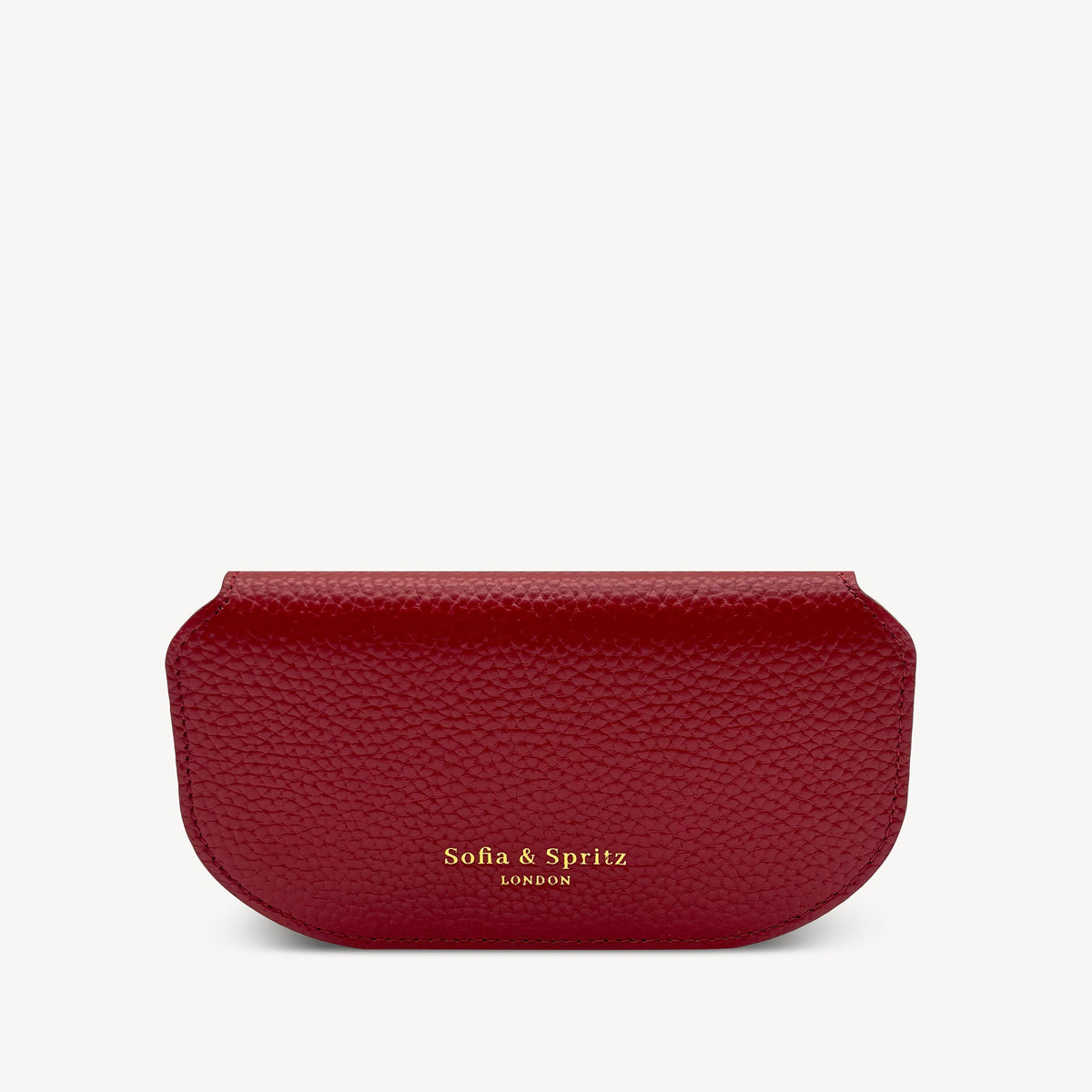 Slim Leather Glasses Case - Deep Cherry Red