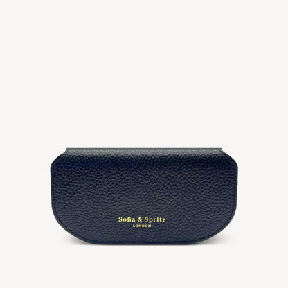 Slim Leather Glasses Case - Navy