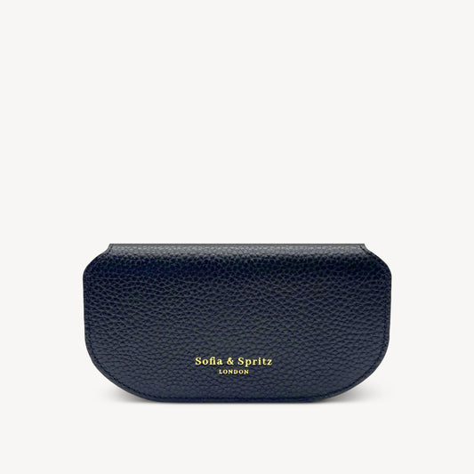 Slim Leather Glasses Case - Navy