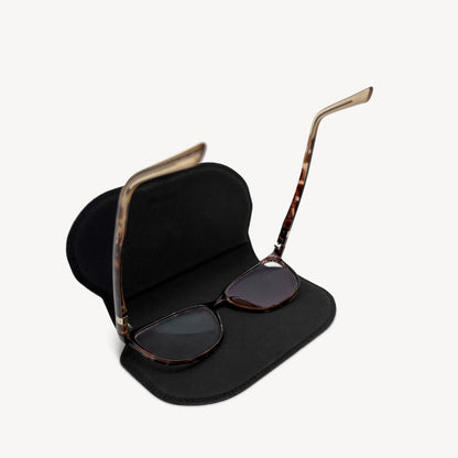 Slim Leather Glasses Case - Navy