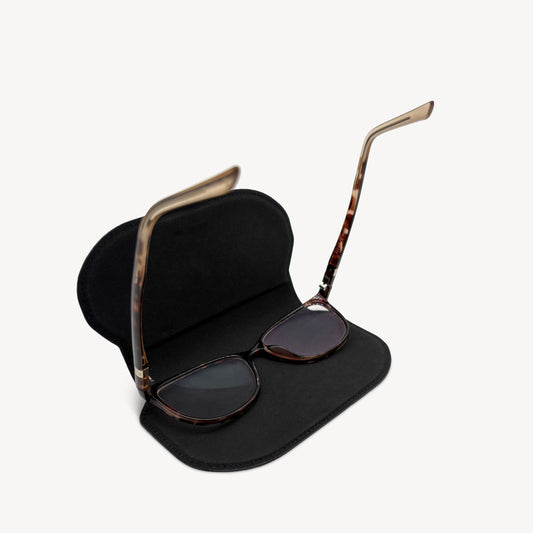 Slim Leather Glasses Case - Navy