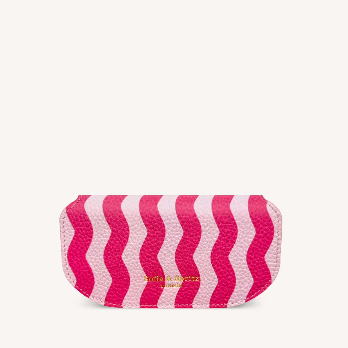Slim Leather Glasses Case - Pink & Red Wave