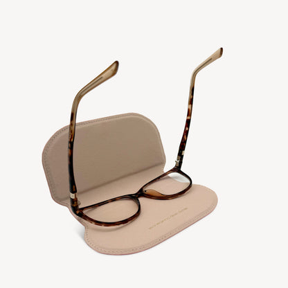 Slim Leather Glasses Case - Pink & Red Wave