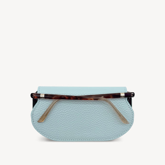 Slim Leather Glasses Case - Sky Blue