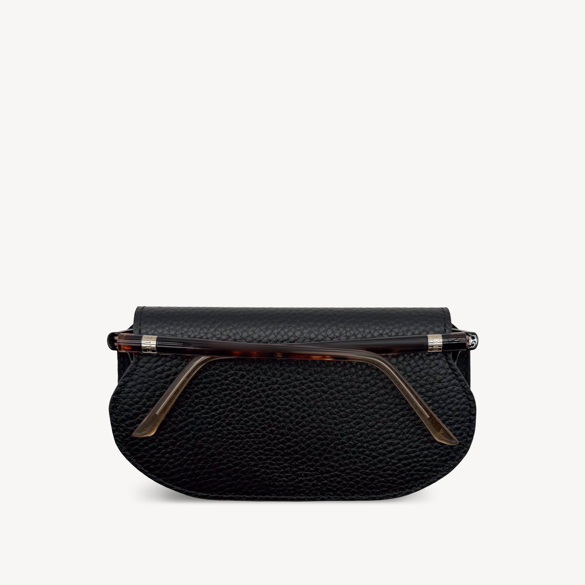 Slim Leather Glasses Case - Black