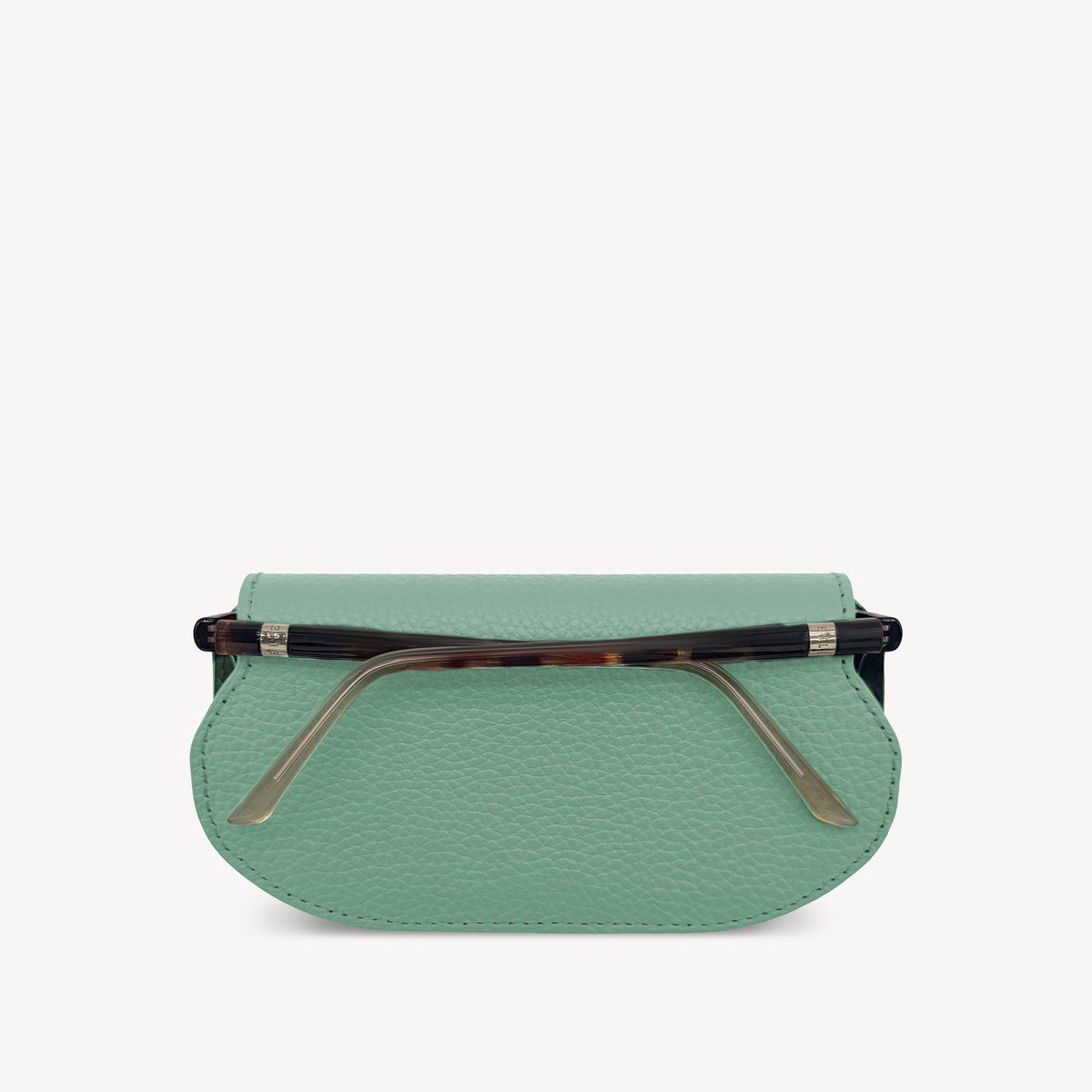 Slim Leather Glasses Case - Jade Green