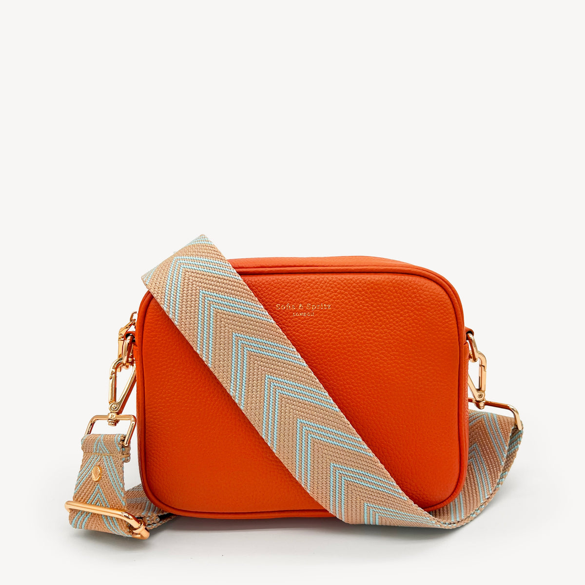 Pale Blue & Tan Arrow Strap