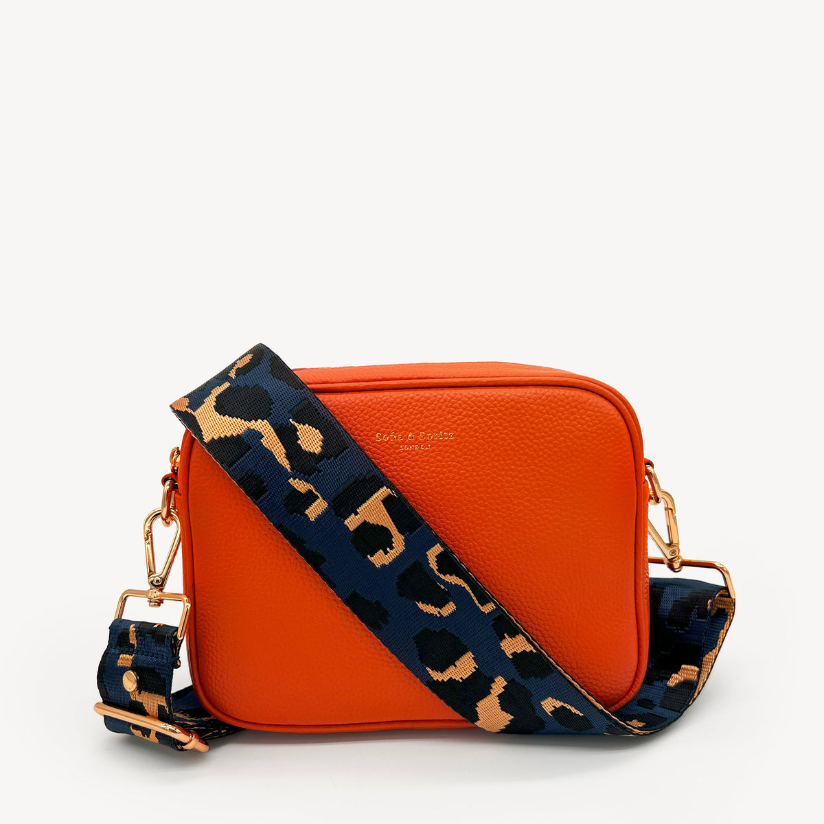 Navy & Gold Leopard Strap