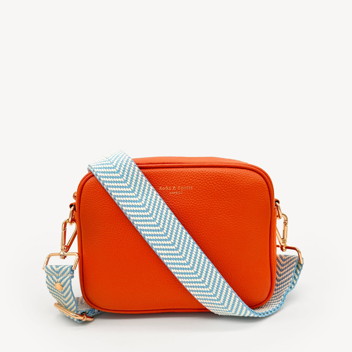 Sky Blue & White Chevron Strap