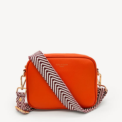 Burgundy & White Chevron Strap