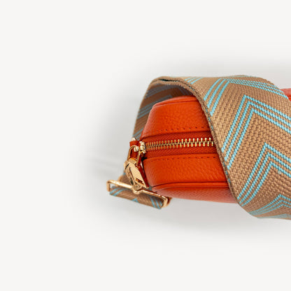 Pale Blue & Tan Arrow Strap