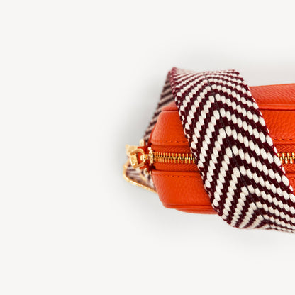 Burgundy & White Chevron Strap