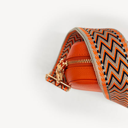 Orange, Black & Stone Aztec Strap