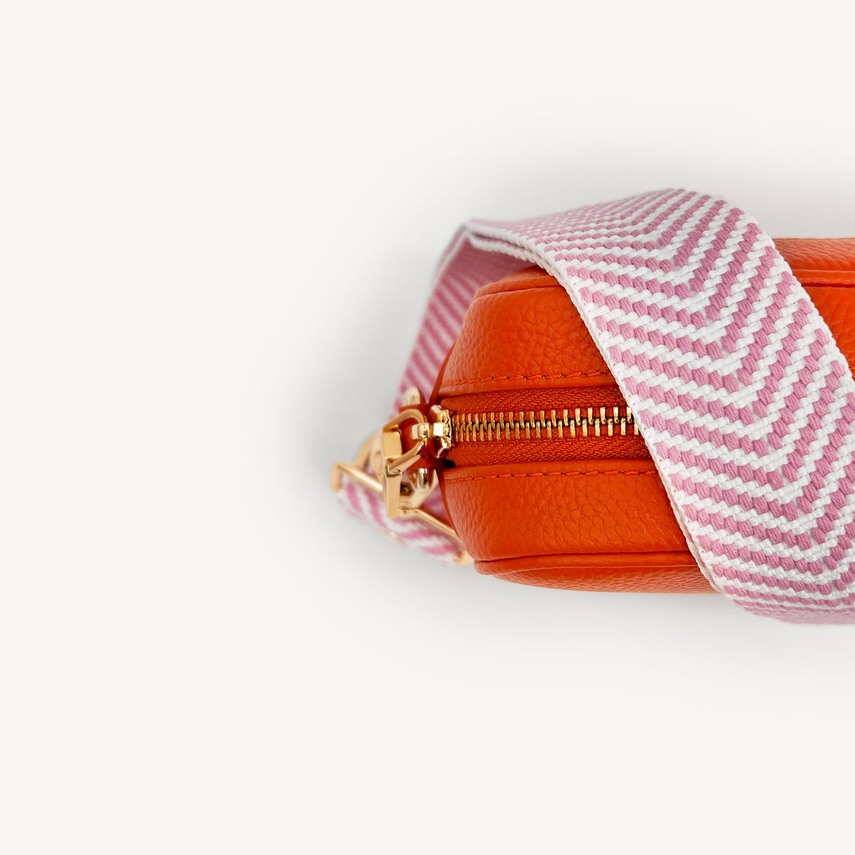 Pale Pink & White Chevron Strap