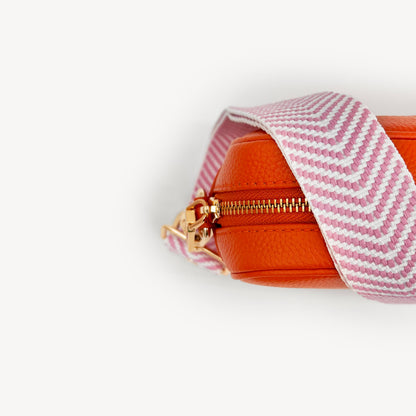 Pale Pink & White Chevron Strap