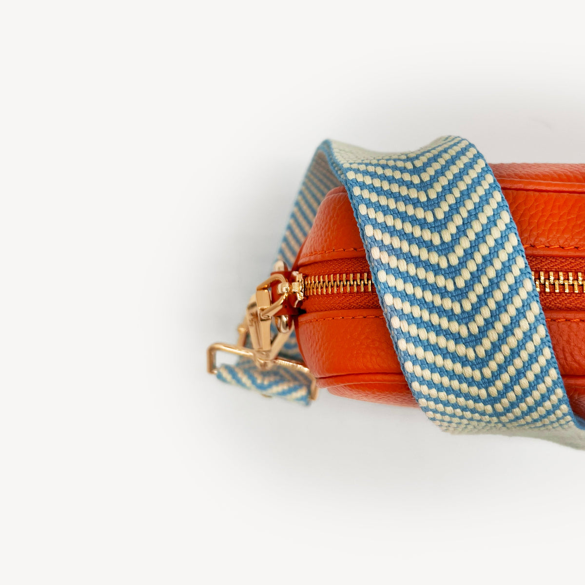 Sky Blue & White Chevron Strap