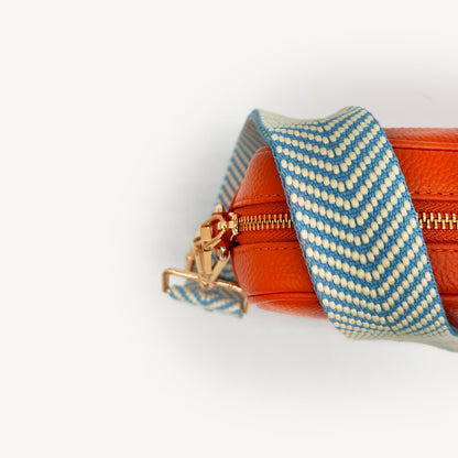 Sky Blue & White Chevron Strap