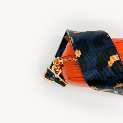 Navy & Gold Leopard Strap