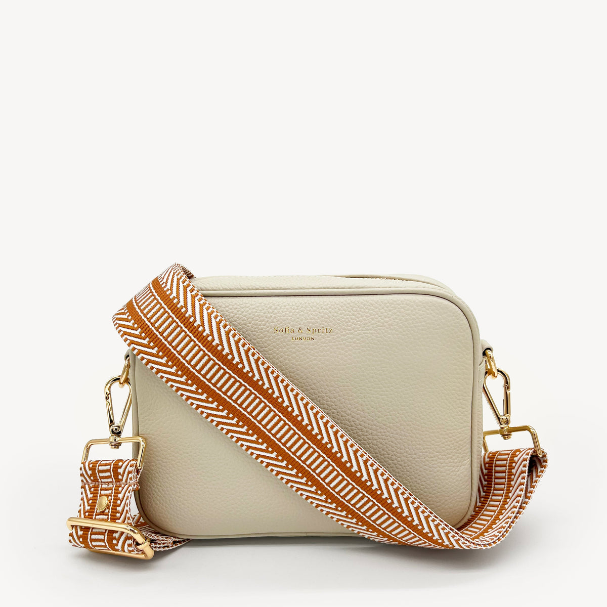 Tan & White Stripe Aztec Strap