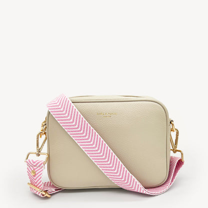 Pale Pink & White Chevron Strap