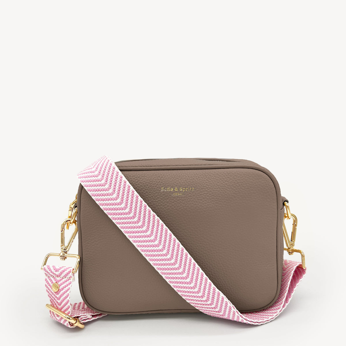 Pale Pink & White Chevron Strap