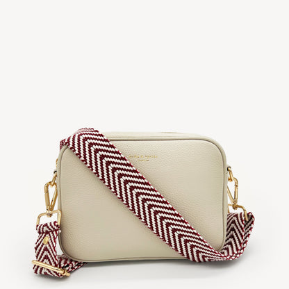 Burgundy & White Chevron Strap