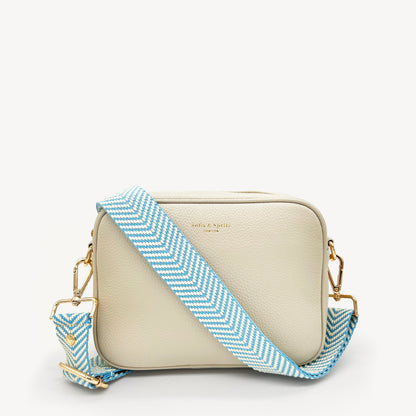 Sky Blue & White Chevron Strap