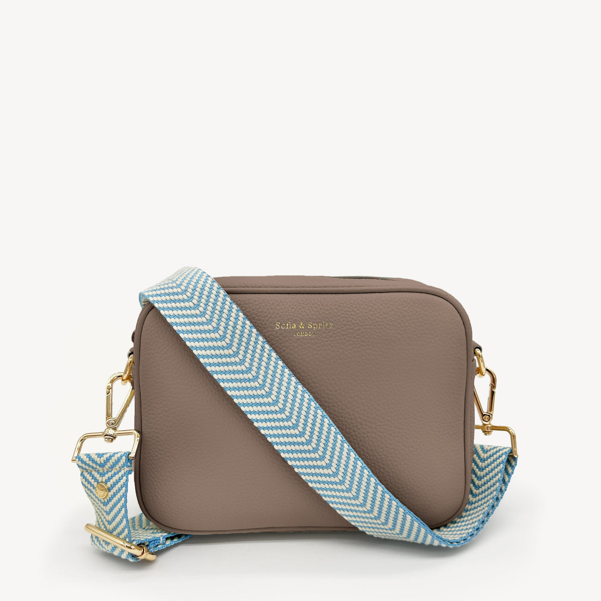 Sky Blue & White Chevron Strap