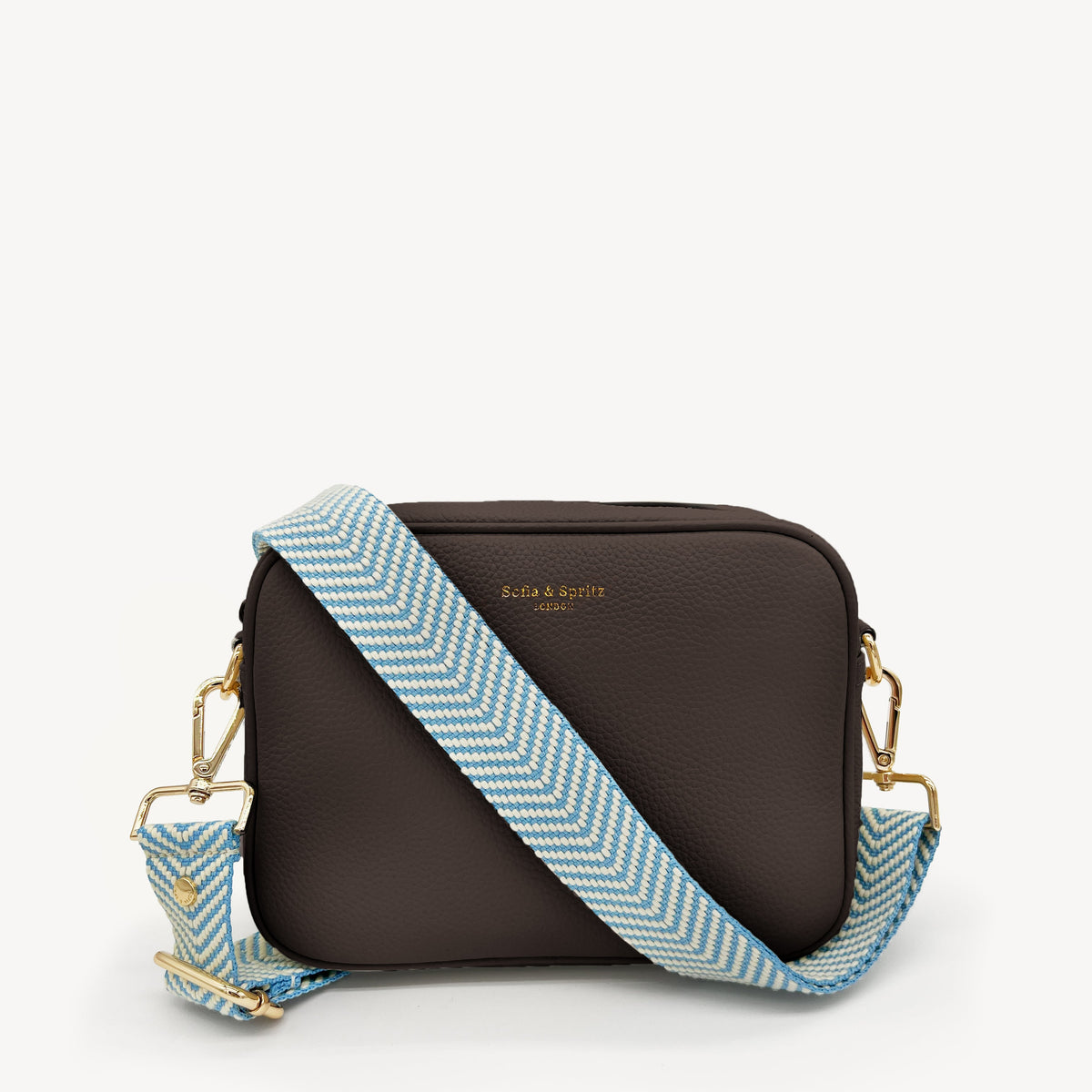 Sky Blue & White Chevron Strap